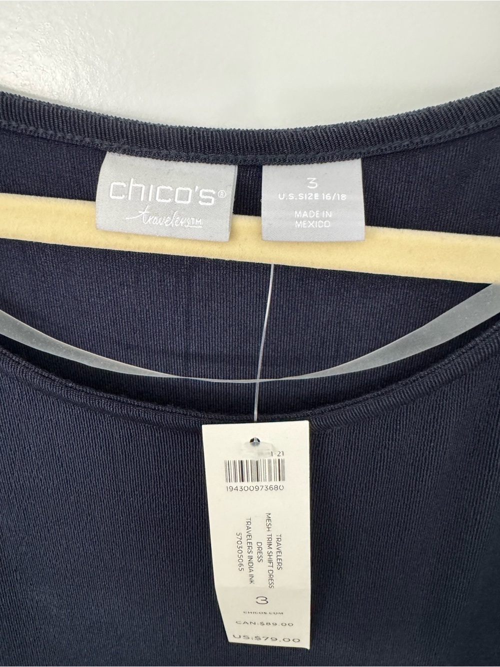 Chico’s Travelers Maxi Shift Dress - Navy - Picture 2 of 3